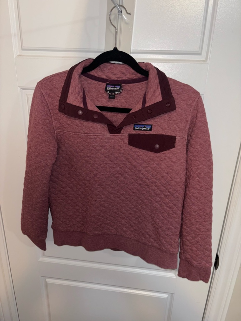Patagonia Quilted Snap-Front Pullover Sweater - Rose